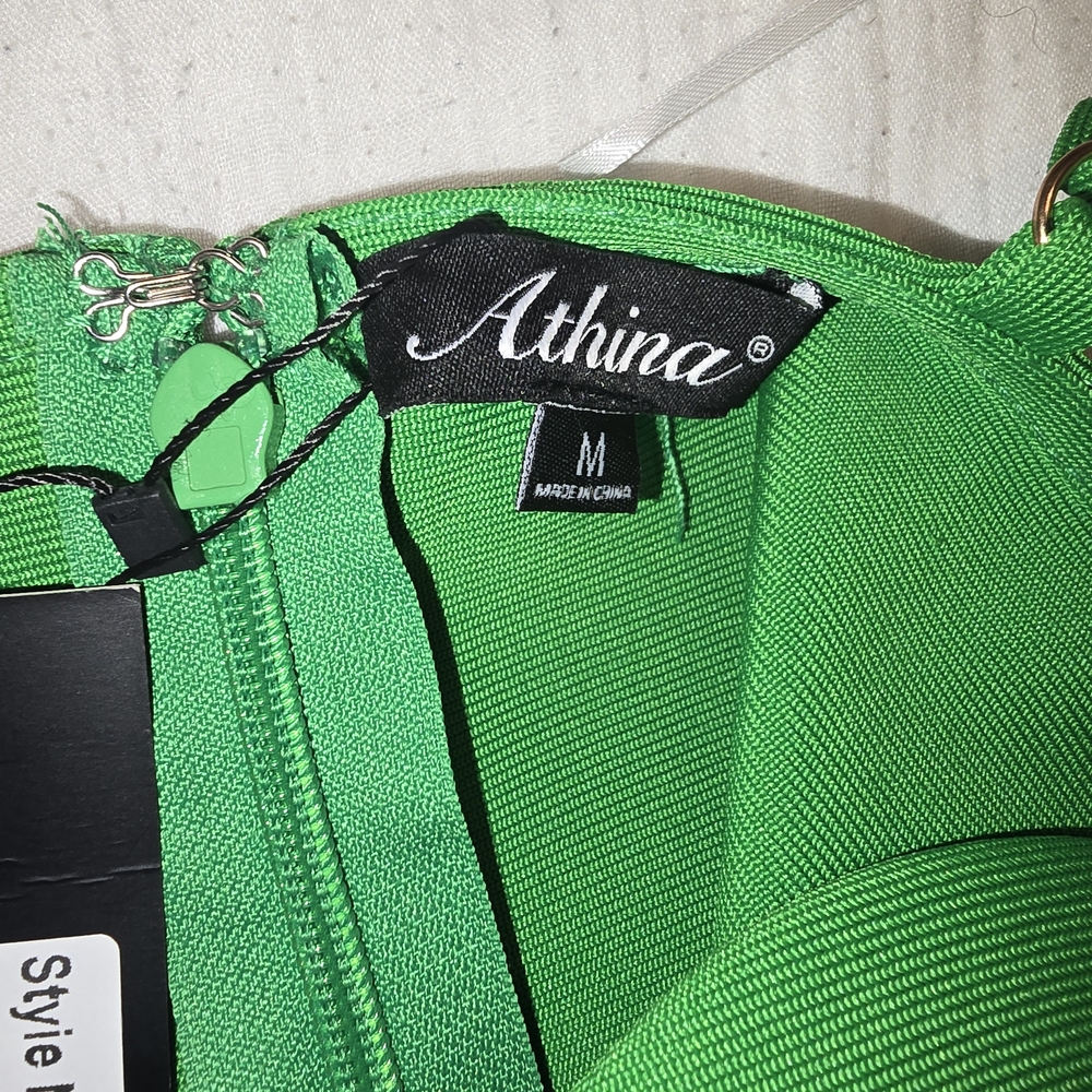 Athina Vibrant Green Women's Dress - Picture 3 of 3